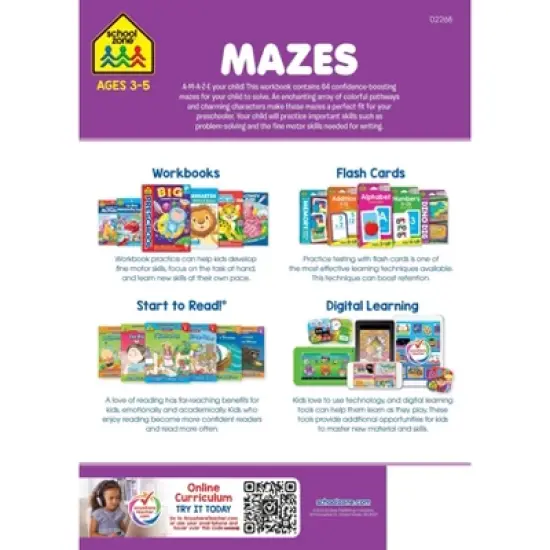 School Zone Mazes Workbook - (Paperback) image {1}