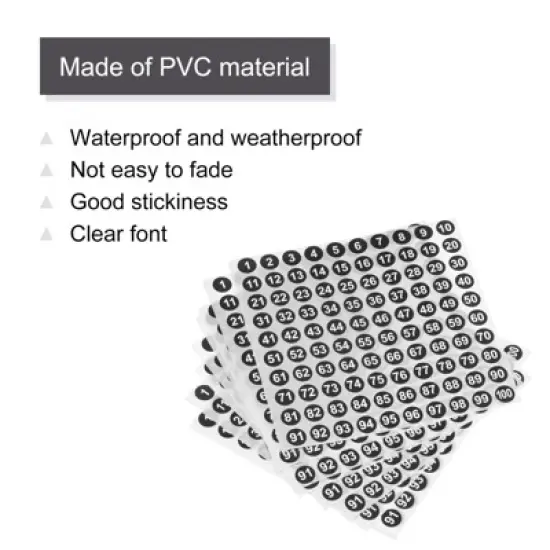 Unique Bargains Office Home Warehouse Self-Adhesive 1-100 Round Number Labels 50 Sheets image {2}