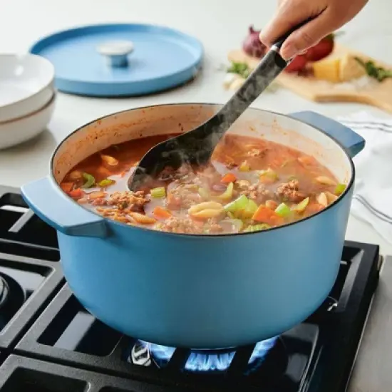 KitchenAid 6qt Enameled Cast Iron Induction Dutch Oven Blue Velvet image {1}