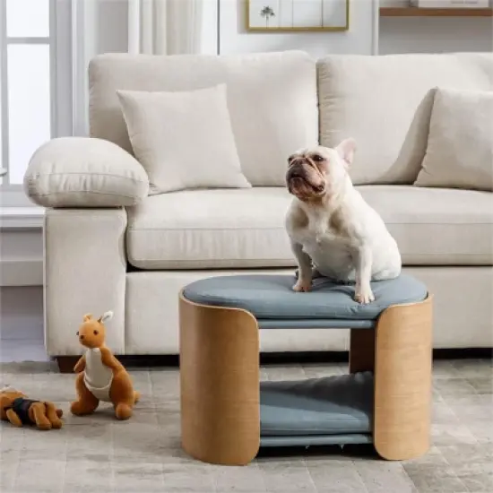 Dune Double Lift Medium Size Scratch Resistant PU Cushion Cat Scratch Beds With Solid Wood Frame Cat Bed Pet Sofa-Maison Boucle image {2}