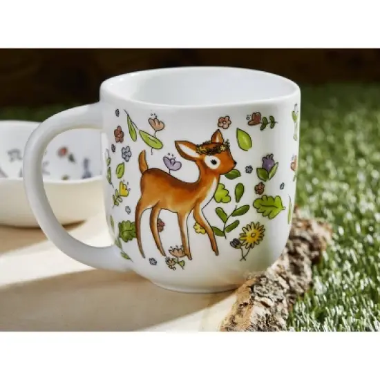 'Snack with Forest Friends' Dinnerware Set - Rosanna: Porcelain, Forest Animals, Microwave & Dishwasher Safe, Service for 2 image {4}