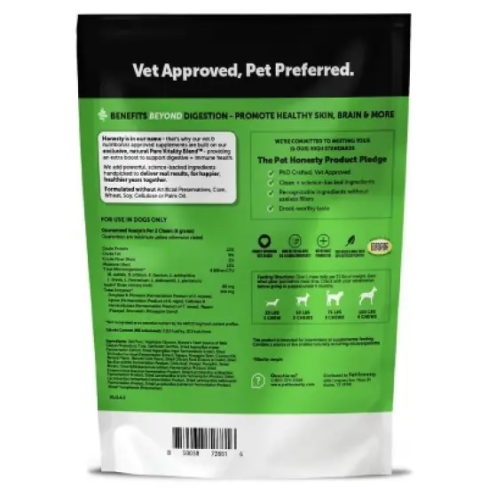 Pet Honesty Probiotics Gut & Health Duck Flavor Supplement for Dog - 60ct image {1}