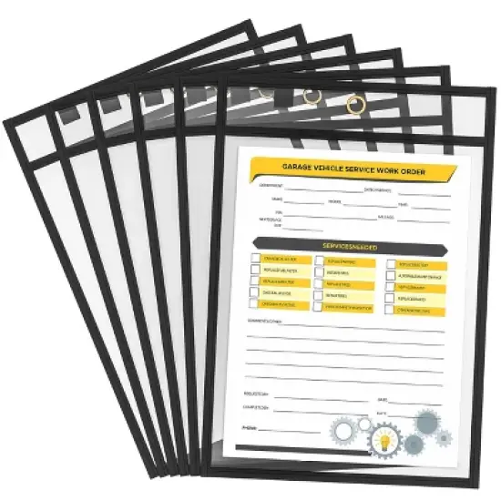 SCRIBBLEDO Black Dry Erase Pocket Sleeves Pack of 6 image {9}