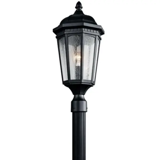 Courtyard 23.75" 1 Light Exterior Post Light with Clear Seeded Glass in Textured Black image {3}