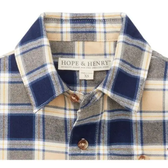Hope & Henry Boys' Brushed Flannel Button Down Shirt, Infant image {1}