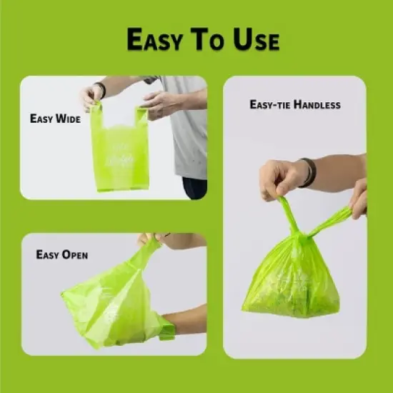 Allforpaws Dog Poop Bags, Pet Handle Pickup Bag, 120 Bags x 2 Packs image {2}