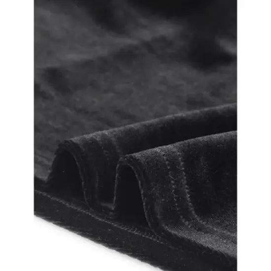 Agnes Orinda Women's Plus Size Elegant Outfits Velvet Long Sleeve Peter Pan Collar Flare Midi Dress image {4}