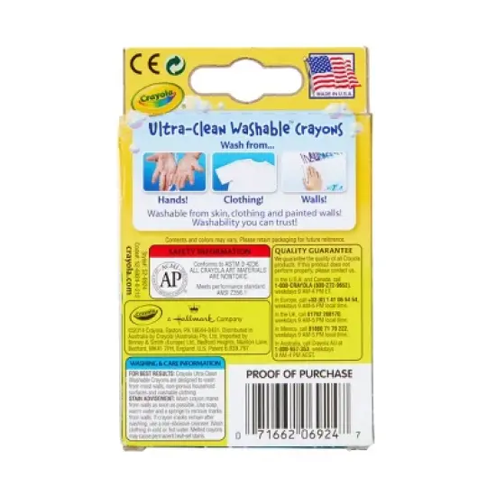 Crayola 24ct Ultra Clean Washable Crayons Kids School Supplies Art Classroom Must Haves for Teachers Coloring Gift Ages 3+ image {6}