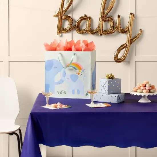 Large Square Gift Bag Elephant Baby - Spritz&trade; image {1}