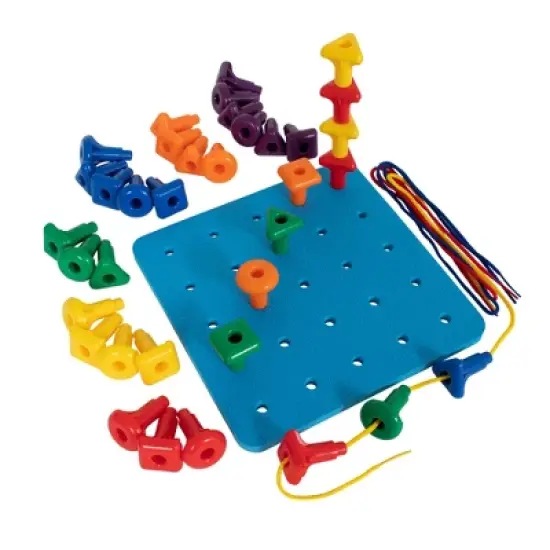 edxeducation Stacking Shape Pegs & Pegboard Set image {1}