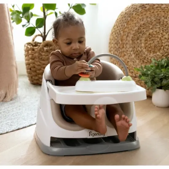 Ingenuity Baby Base 2-in-1 Booster Feeding and Floor Seat with Self-Storing Tray image {17}