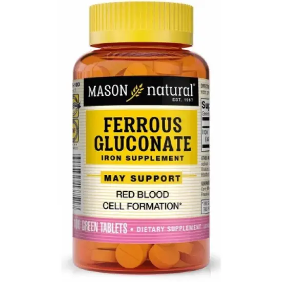 Mason Natural Ferrous Gluconate 27 mg 100 Tablets image {2}