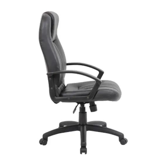 High Back Leather Plus Chair Black - Boss Office Products image {4}