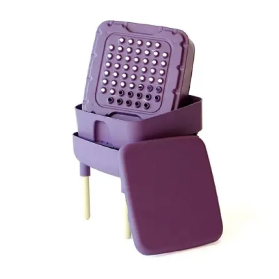 FCMP Outdoor Essential Living 6 Gallon UV Protected Plastic Worm Composter Bin Storage Container Box with 2 Trays for Garden and Home, Plum image {2}