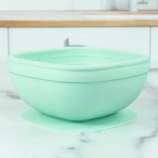 Platinum Silicone 11oz. Suction Bowl w/Platinum Silicone Press In Lid image {4}