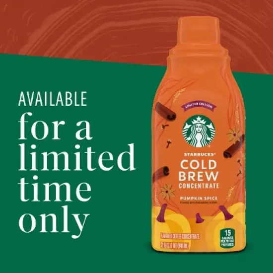 Starbucks Pumpkin Spice Flavored Cold Brew Concentrate, Multi-Serve, Naturally Flavored - 32 fl oz image {6}