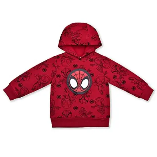 Marvel Boy's 2-Pack Spider-Man Allover Print Pullover Hoodie Sweatshirt and Jogger Pants Set for toddler image {3}