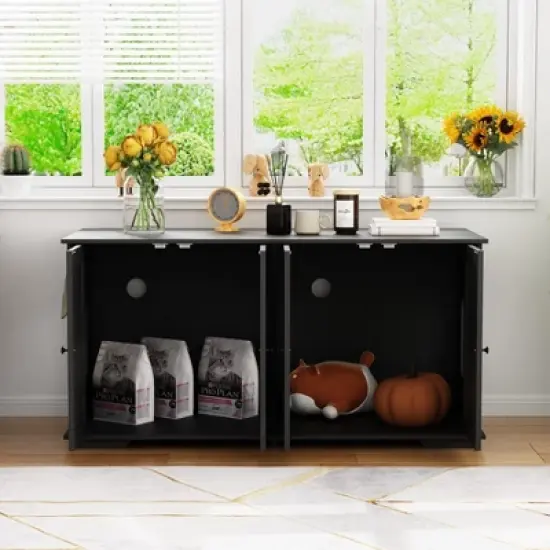 FUFU&GAGA Multi-functional Cat Cabinet, Ventilated and Breathable, Hidden Design, Creating Comfortable Space and Tidy Home for Cats image {2}