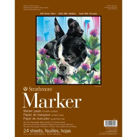 Strathmore Marker Paper Pad 11"X14"-50lb Smooth 24 Sheets image {1}