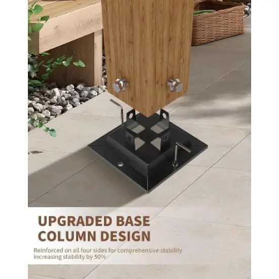 Aluminum Pergola w/ Retractable Canopy - Heavy-Duty UV-Resistant for Deck, Backyard image {5}