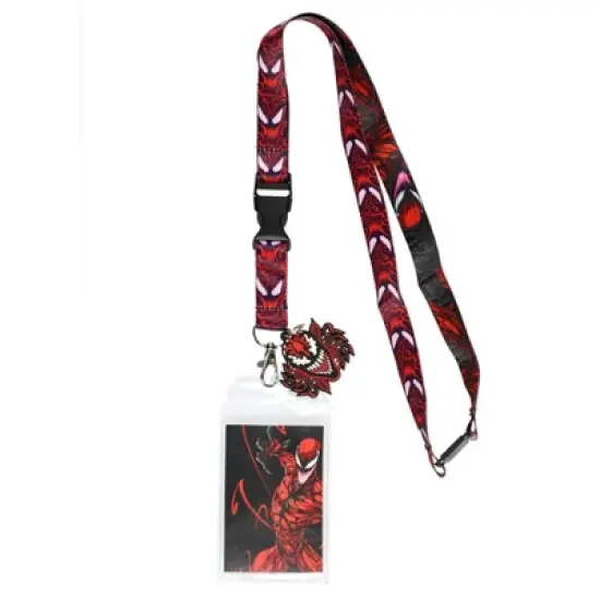 Marvel Venom 2 Carnage Lanyard ID Badge Holder With Character Rubber Charm image {4}