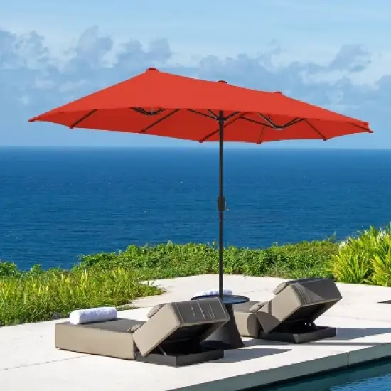 13' x 6.5' Rectangular Outdoor Patio Market Umbrella - Captiva Designs image {12}