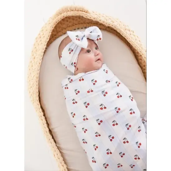 Stretchy Swaddle | Cherry Picker | Charlie Lou Baby image {8}