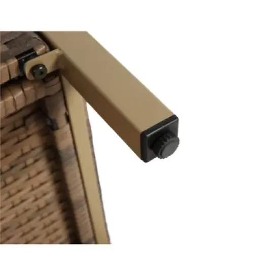 Outdoor Wicker Bar Cart, Bar Cart Outdoor With Wheels , Rolling Rattan Beverage Bar Counter Table Glass Top-Cuddlewood image {6}