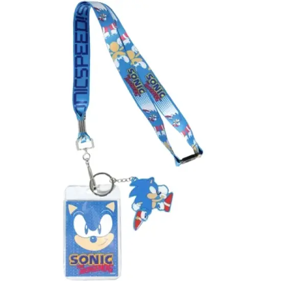 Sonic The Hedgehog Sonic Speed Lanyard ID Badge Holder w/ Metal Keychain image {4}