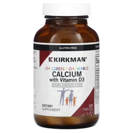 Kirkman Labs Children's Chewable Calcium with Vitamin D3, Natural Chocolate, 120 Tablets image {4}