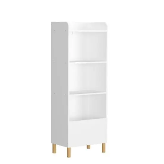 TopComfy Decorative Bookshelf 4 Tier Kids Bookcase with Compartments for Playroom Nursery Kid Room, White, 18.5"*11.81"*51.18" image {1}