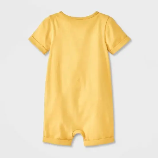 Baby These Rolls Are Homemade Short Sleeve Romper - Cat & Jack&trade; Yellow image {1}