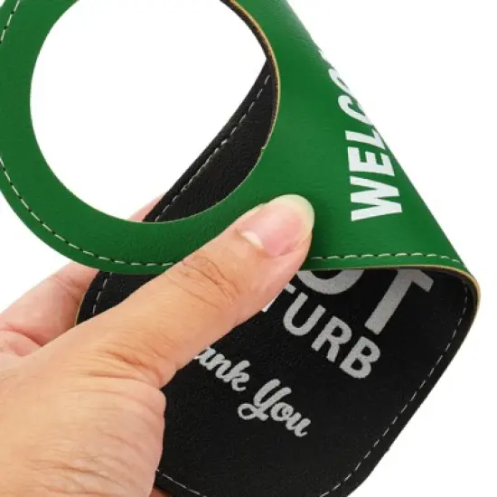 Unique Bargains PU Leather Waterproof Double-Side Office Meeting Privacy Door Hanger Sign image {5}