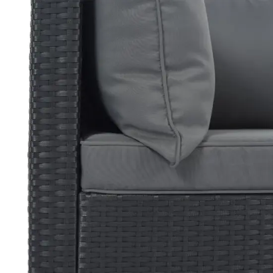 8PCS Patio PE Rattan Conversation Set, Outdoor Wicker Sectional Sofa with Table and Cushions-ModernLuxe image {12}