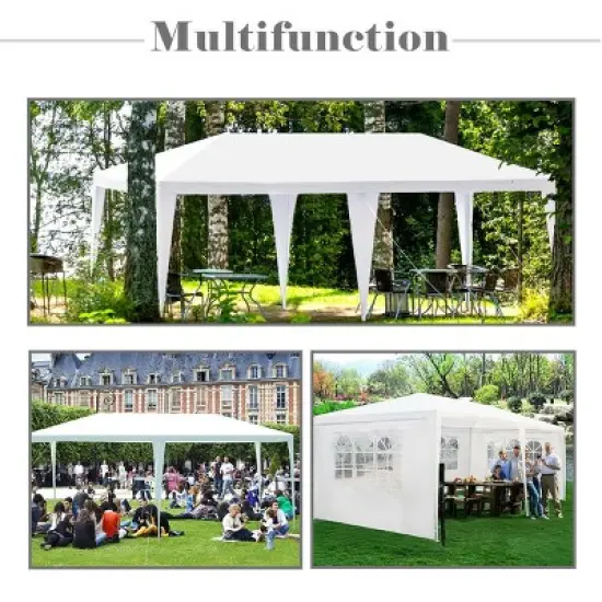 Costway Outdoor 10'x20' Canopy Tent Heavy Duty Wedding Party Sidewalls Window Carry Bag image {2}