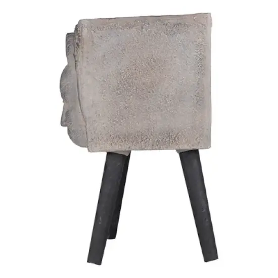 A&B Home Greek God Blowing Statue Outdoor Planter - Gray/Black Finish image {2}