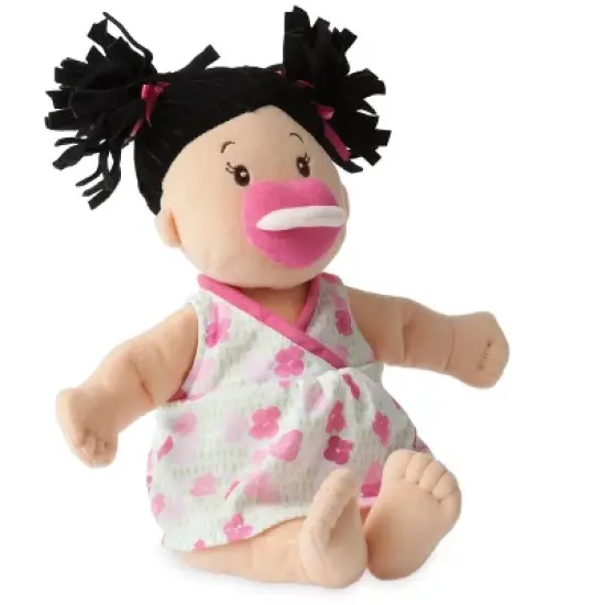Manhattan Toy Baby Stella Black Hair Soft First Baby Doll, 15-Inch image {4}