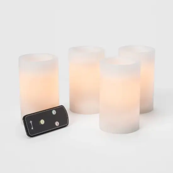 5" x 3" LED Flameless Black Wick Candle White - Threshold&trade; image {2}