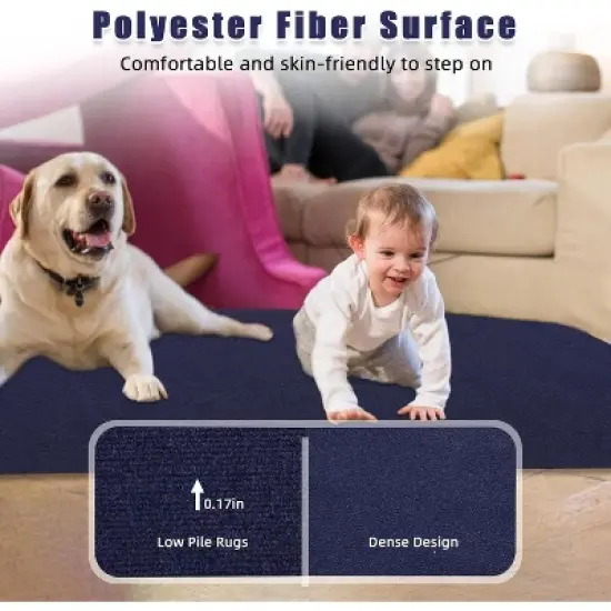 Boat Marine Carpet with Blue Marine Carpet, Indoor/Outdoor Rug, TPR Non-Slip, Waterproof, for Patio Deck, Outdoor Use, Camping image {2}