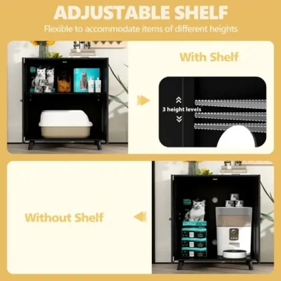 FUFU&GAGA Cat Cabinet Organiser Sisal Cabinet Doors Safe and Natural image {2}