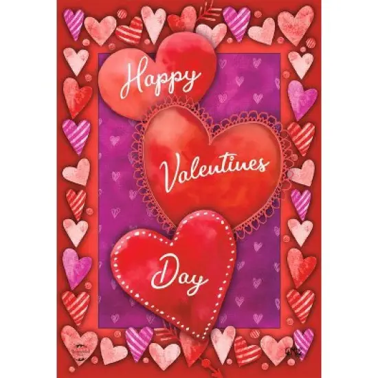 Briarwood Lane Garden Flag 12x18 For Outdoor Valentine's Heart Trio For Valentine's Love Garden Flag Flags For Outside image {2}