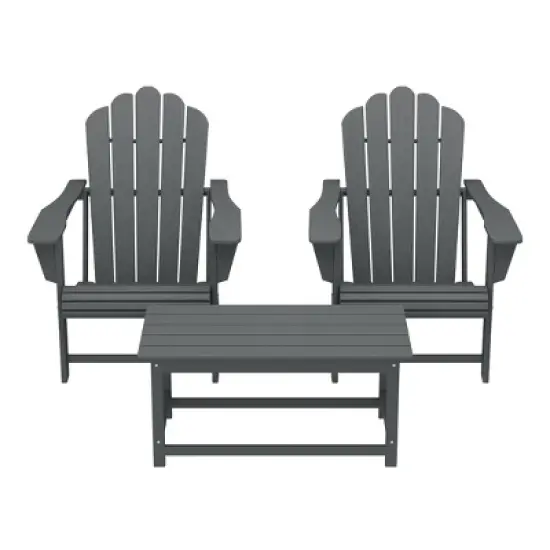 WestinTrends Highland 3-Piece Adirondack Chairs with Cup Holders and Coffee Table Set image {17}