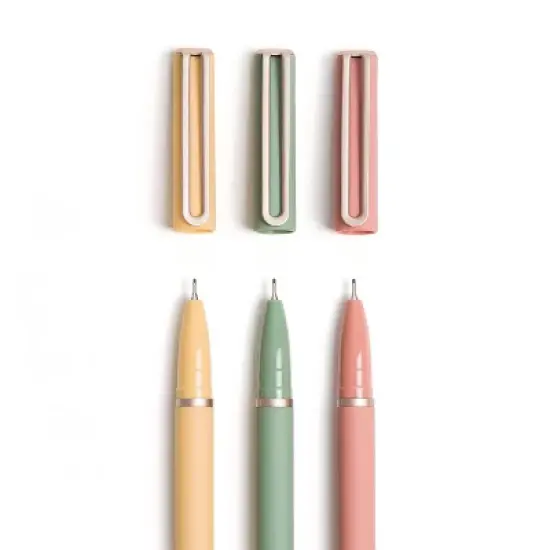 U Brands 3ct Soft Touch Felt Tip Pens - Rose Gold Accents: 0.7mm Black Ink, Journaling & Cute Pens, Stationery Set image {5}