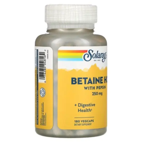 Solaray Betaine HCL with Pepsin, 180 VegCaps image {3}