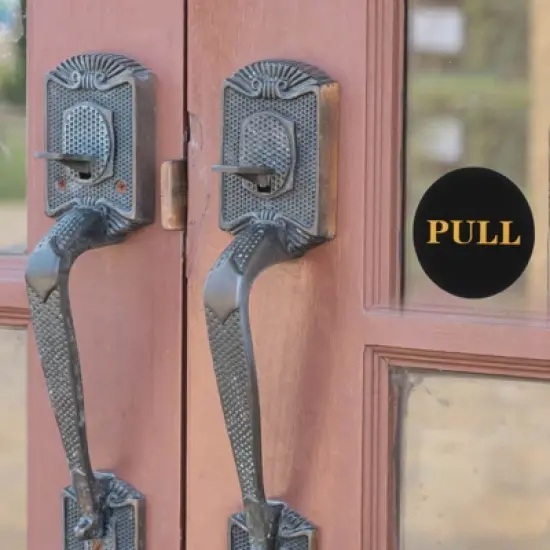 Unique Bargains Acrylic Self-Adhesive Decor Home Office Push Pull Door Sign 1 Pair image {3}