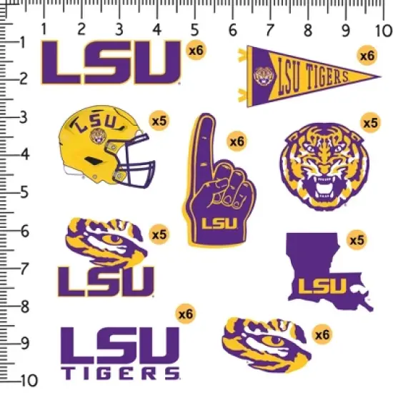 LSU 50ct Vinyl Large Deluxe Stickers Variety Pack image {1}