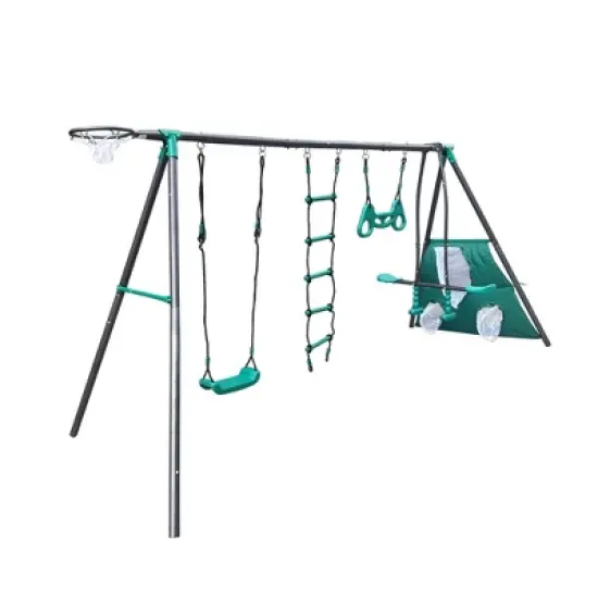 JANSNO 4 Function Swing Set with Metal Plastic Safe Swing Seat for Age 3+ image {4}