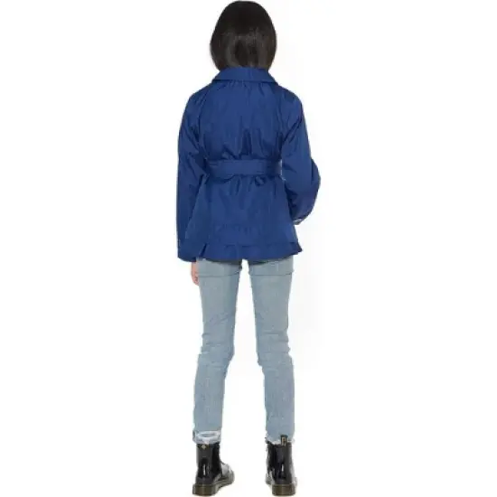 LONDON FOG Girls' Lightweight Hooded Trench Dress Jacket image {6}