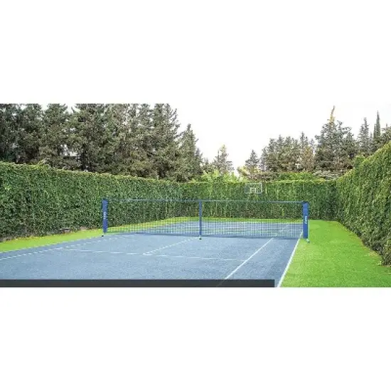 Flybold Pickleball Nets Portable Net Regulation Size Equipment Lightweight Sturdy Interlocking Metal Posts with Carrying Bag, Blue image {2}