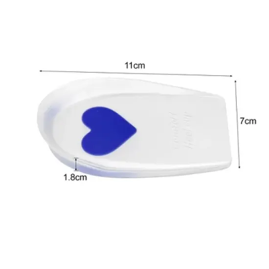 Unique Bargains Silicone Heel Support Cup Pads Orthotic Insole Plantar Care Heel Pads Love Pattern Size 40-46 2Pcs image {3}